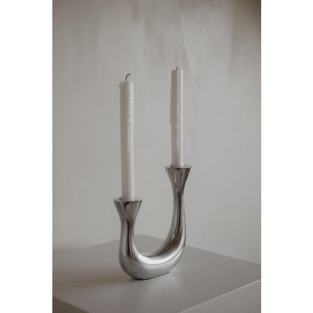 Sculptural Harmony Double Taper Candelabra For Sale - Image 10 of 10