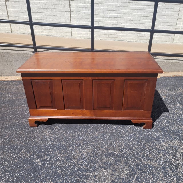Mid-20th Century American Colonial Revival Solid Wood Paneled Blanket Chest For Sale - Image 4 of 8