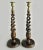 Brown 1920s English Oak Open Barley Twist Candlesticks - a Pair For Sale - Image 8 of 8
