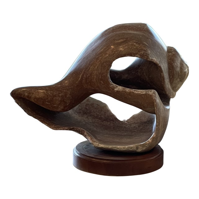 Carved Alabaster Shell Sculpture For Sale