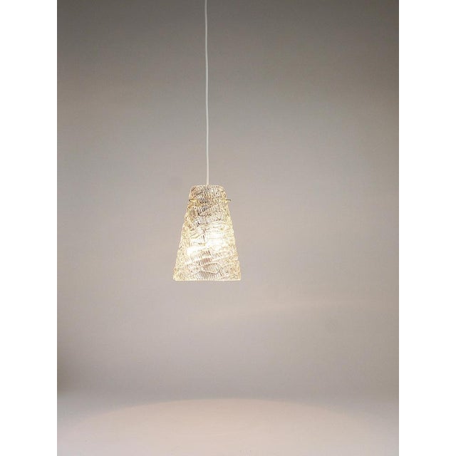 Mid-Century Textured Glass and Brass Pendant Lamp by J. T. Kalmar, Austria, 1950s For Sale - Image 8 of 16