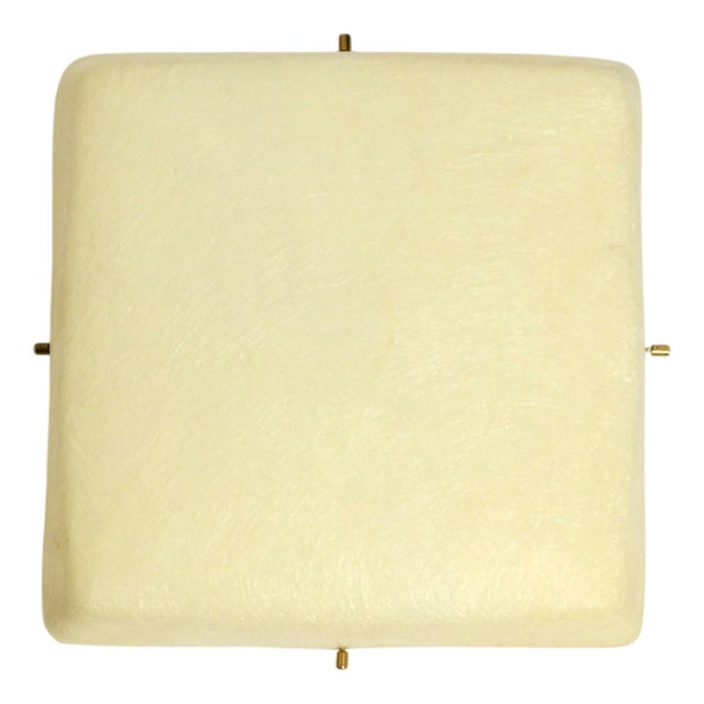 Mid-Century Modern Square Fiberglass Ceiling or Wall Lamp, 1950s For Sale