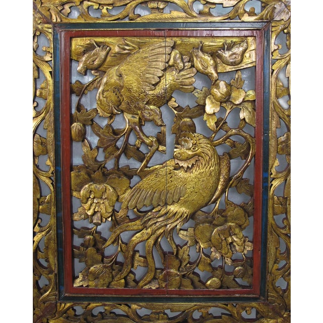 Chinese Early 20th Century Happy Birds Wedding Ceiling Panel For Sale - Image 3 of 5