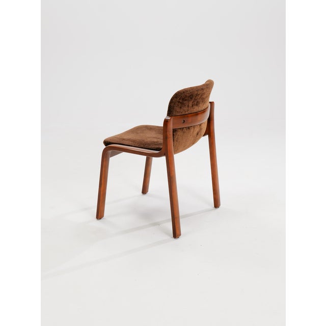 Brown Vintage Italian Wooden Chairs, 1980s, Set of 5 For Sale - Image 8 of 11