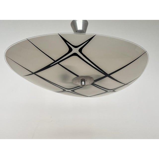 Metal Mid-Century Glass Pendant attributed to Napako, Former Czechoslovakia, 1970s For Sale - Image 7 of 9