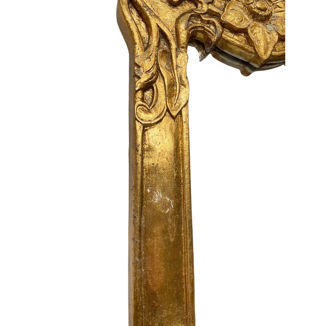 Large Art Nouveau Style Mirror in Gilded Wood, 1960s For Sale - Image 9 of 11