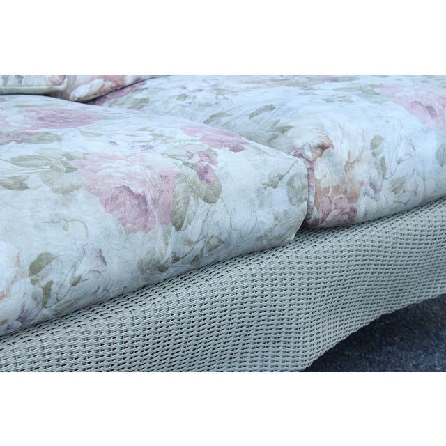 2000 - 2009 Lloyd Loom Outdoor Wicker Loveseat For Sale - Image 5 of 11