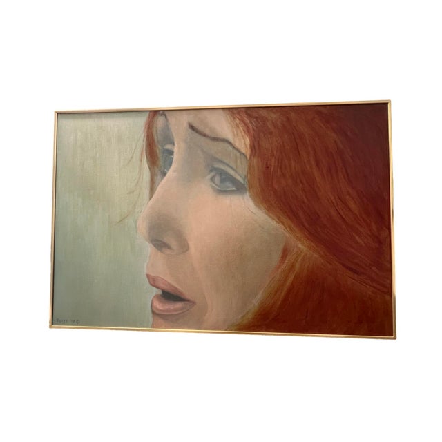 We have for your consideration a very gorgeous photorealism oil painting of a women. Women has a expression that captures...