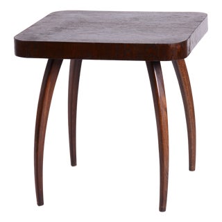 Czech Art Deco Spider Table in Oak attributed to J. Halabala for Up Závody, 1940s For Sale