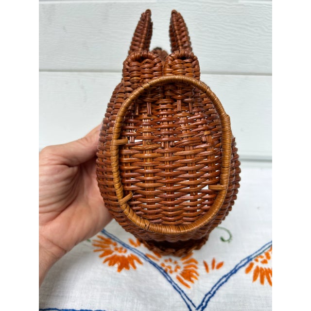 Wood Late 20th Century Wicker Squirrel Basket For Sale - Image 7 of 7