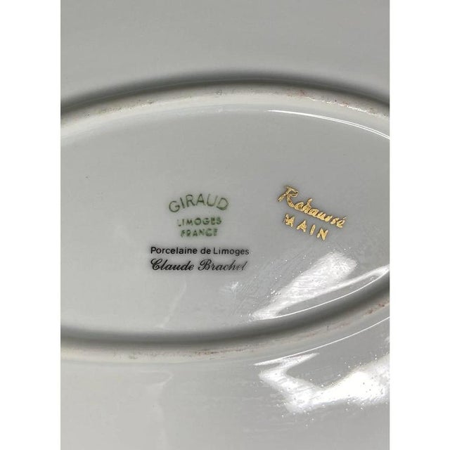 Ceramic Large Antique Porcelain Plate from Giraud Limoges, France, 1920s For Sale - Image 7 of 8