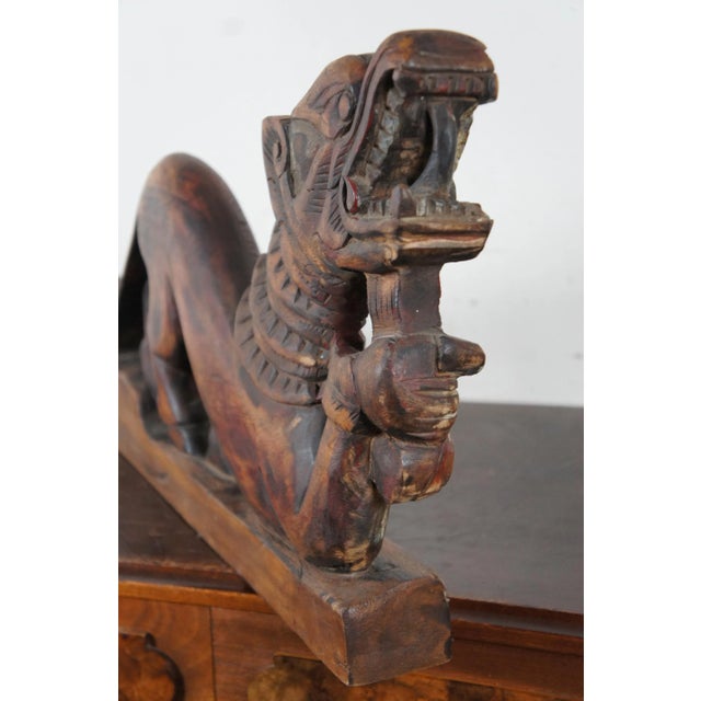 Wood Antique Chinese Rosewood Carved Dragon Serpent Sculpture For Sale - Image 7 of 13