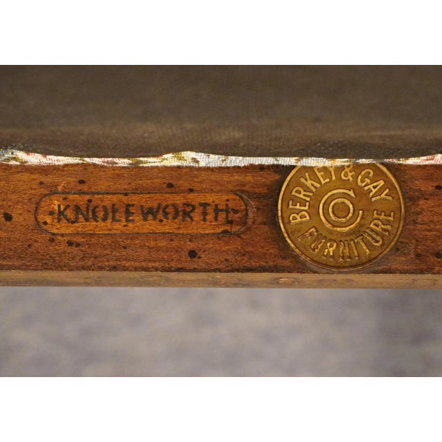 Vintage Antique Berkey & Gay Solid Walnut Rustic European Dining Arm Chair For Sale - Image 9 of 10