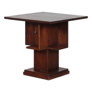 Geometric Wooden Side Table, 1940s For Sale