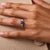 1980s Vintage 1.80 Carat Sapphire Diamond 18k White Gold Ring, Size 6.25 For Sale - Image 5 of 6