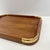 Mid Century Modern Good Wood Genuine Teak Serving Tray With Brass Accents | Danish Modern Butler Tray | Vintage For Sale - Image 4 of 10