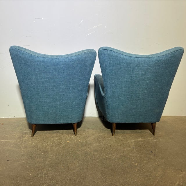 Mid-Century Blue Armchairs from Isa Bergamo, 1950s, Set of 2 For Sale - Image 12 of 16