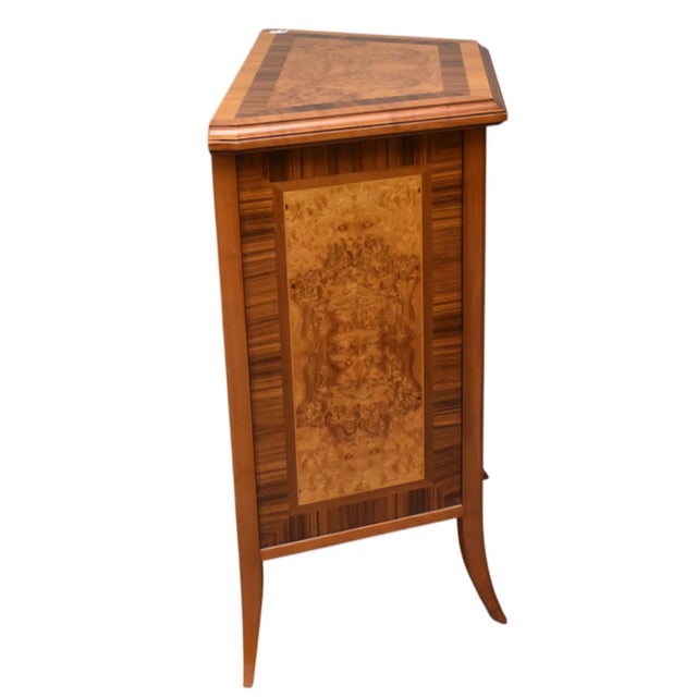 1960s Art Deco Italian One Door Walnut Cupboard For Sale - Image 4 of 4