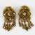 Henry Perichon Talosel Clip Earrings with Bronze and Green Cabochons For Sale - Image 4 of 7