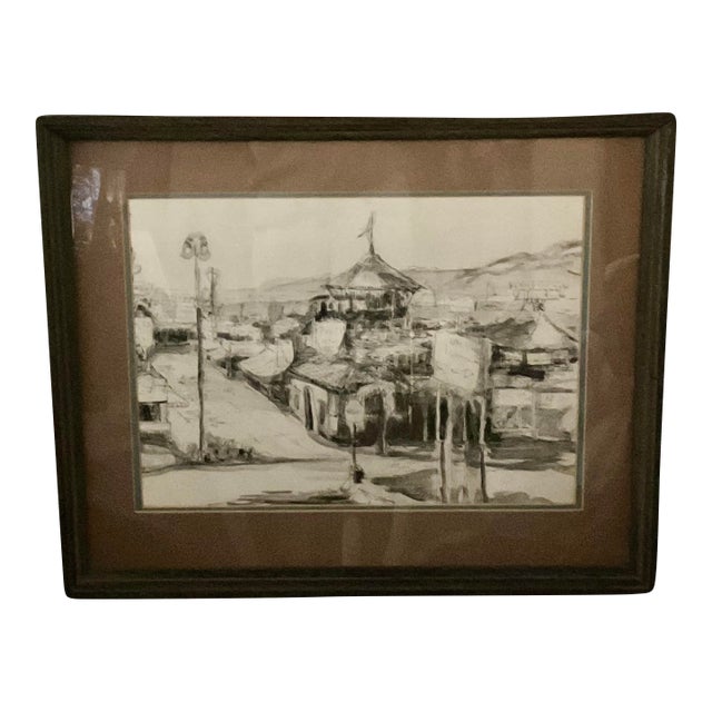 Çoastal Pen and Ink For Sale