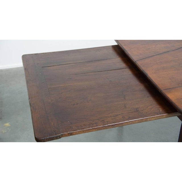 Antique French Cherry Dining Table with a Large Extendable Top and a Drawer For Sale - Image 10 of 17