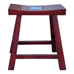 Handmade Blue White Porcelain Art Top Brick Red Single Seat Stool