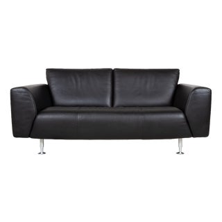 Leather Two-Seater Black Sofa from Rolf Benz For Sale