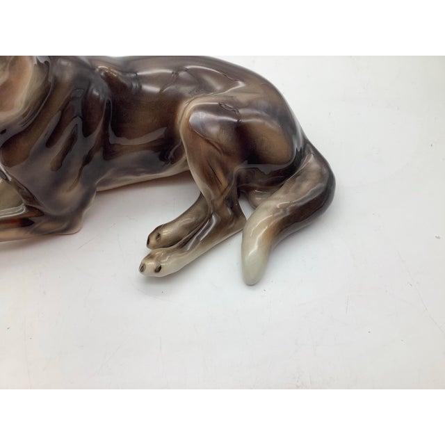 Keramos Vienna Manufactory Wien Keramos Austria Ceramic German Shepherd Dog Figurine Large Statue For Sale - Image 4 of 9