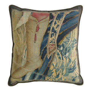 Antique Empire Brussels Tapestry Pillow - 22'' X 22'' For Sale