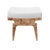 Matthew Izzo Home Fergie Burlwood & White Linen Stool For Sale In New York - Image 6 of 6