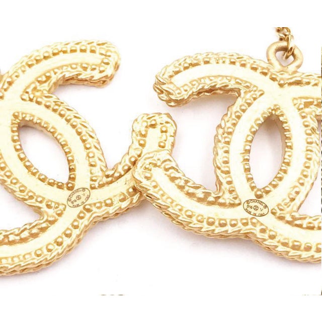 Contemporary Chanel Classic Gold CC Dangle Piercing Earrings, Pair For Sale - Image 3 of 4