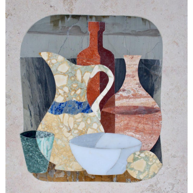 1950s G. Ugolini Pietra Dura Framed Natural Stone Still Life Wall Art, 1950's For Sale - Image 5 of 16