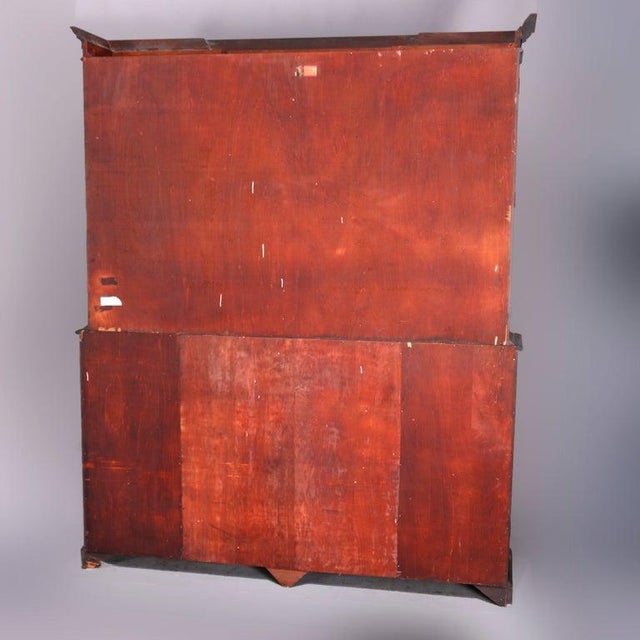 Mahogany Bubble Glass 4 Door Breakfront China Cabinet C1930 For Sale - Image 4 of 14