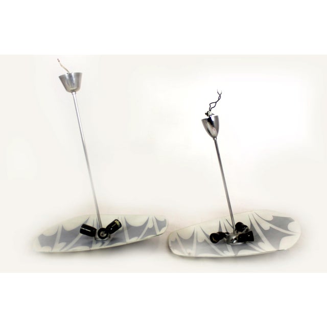 1970s Large Vintage Czechoslovakian Opaline Glass Pendant Lights, 1970s, Set of 2 For Sale - Image 5 of 18