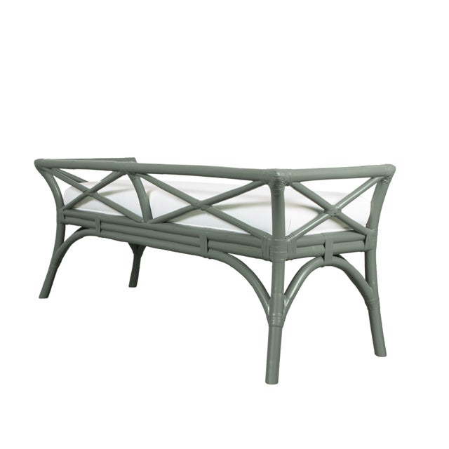 Not Yet Made - Made To Order Charlotte Bench - Evergreen For Sale - Image 5 of 7