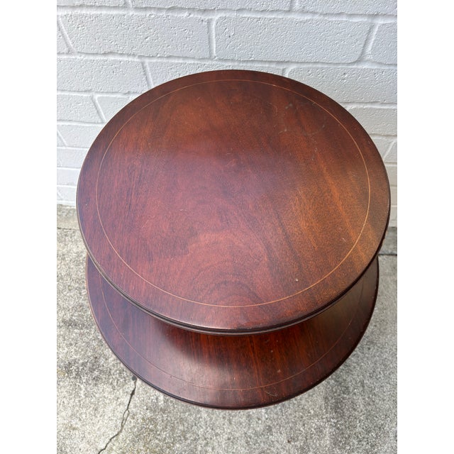 Vintage Mahogany Two-Tier Claw Foot Dumbwaiter / Butler Table by Zangerle Tables For Sale - Image 9 of 9