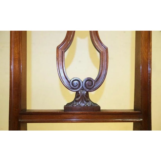 Red Set of Hardwood Occasional Chairs with Stipe Fabric Seat & Studs For Sale - Image 8 of 13