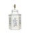 Contemporary A Pair of Hand-Painted Hexagonal Tin Tea Canister Table Lamps With Silver Calligraphic Designs (1-2) For Sale - Image 3 of 8