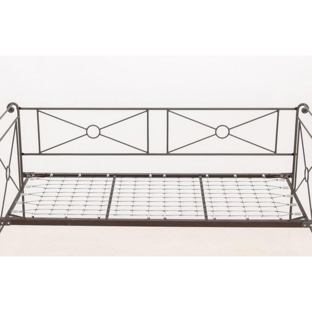 Modern Vintage Wrought Iron Daybed Frame For Sale - Image 3 of 9