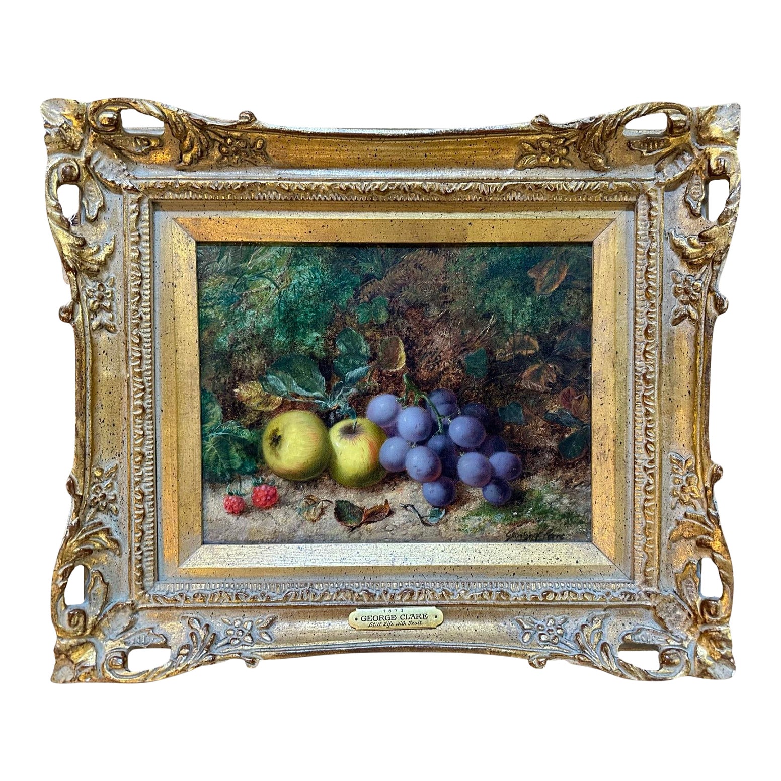 19th Century Painting by George Clare “Still Life With Fruit” Oil on ...