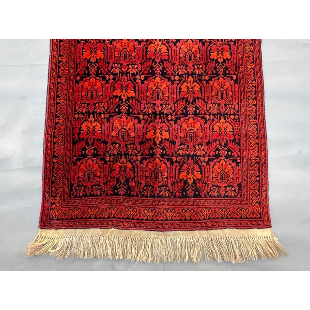 Vintage Afghan Mir Saraband Boteh Miri All-Over Hall Runner - 3'9" X 17'1" For Sale - Image 4 of 11