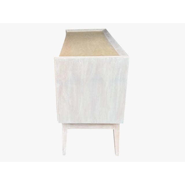 Wood Mid-Century Modern Oyster Lacquered Chest of Drawers X Handles For Sale - Image 7 of 14