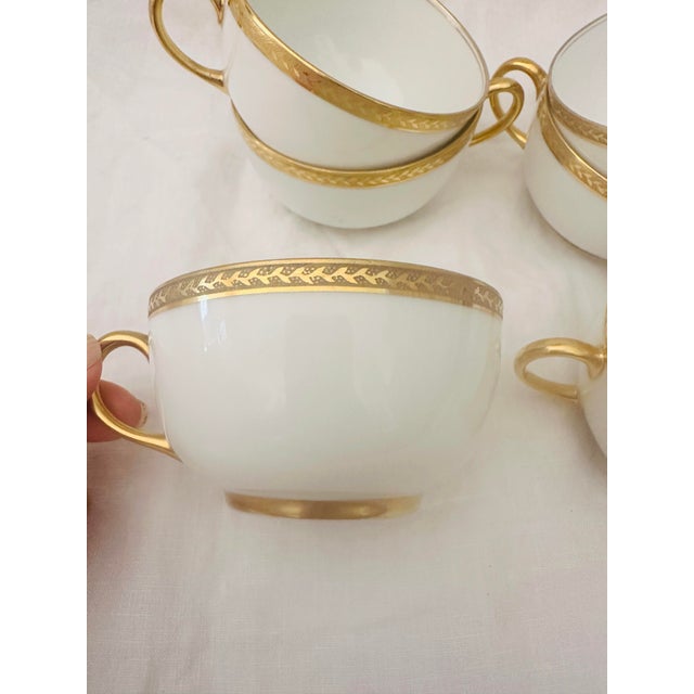 Vintage set of 6 Vignaud Limoges Gold Rim Cups, perfect to mix and match with other gold rim dishes. I have sauces that...