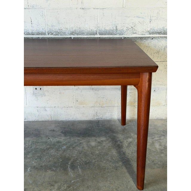 Teak Extendable Rectangular Dining Table With Two Leaves Danish Mid-Century Modern 1960s For Sale In Los Angeles - Image 6 of 11