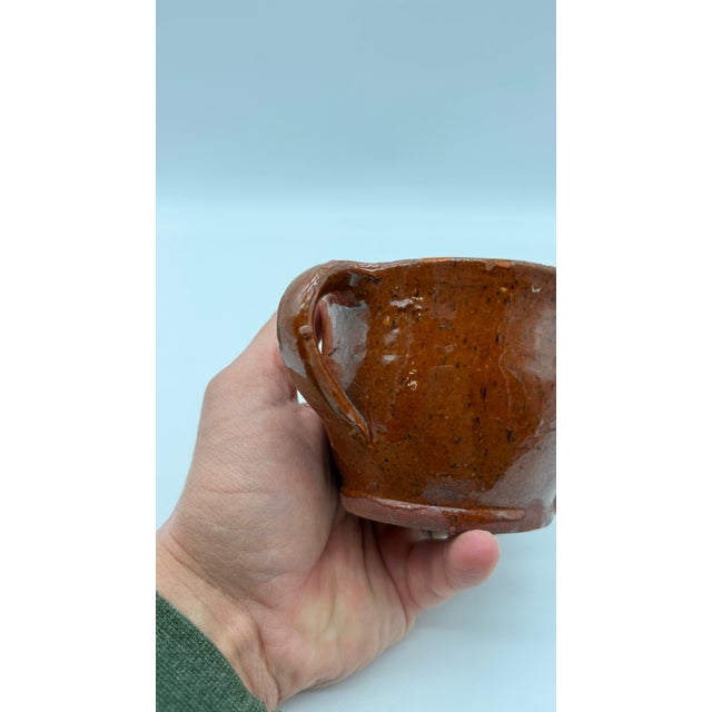Ceramic A Very Nice Antique Folk Art Pennsylvania Redware Mug, Circa 1850s' For Sale - Image 7 of 18