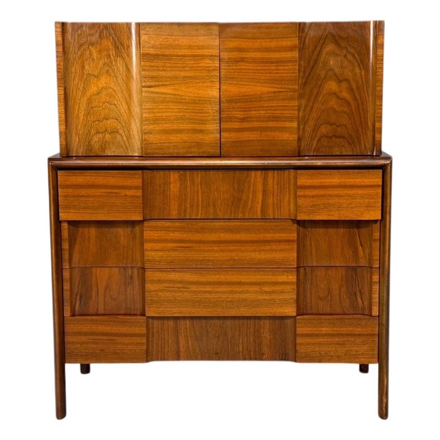 Edmond J. Spence, Sculptural Highboy, Walnut, Sweden, 1950s For Sale