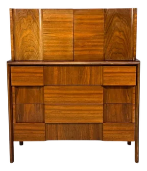 Edmond J. Spence, Sculptural Highboy, Walnut, Sweden, 1950s