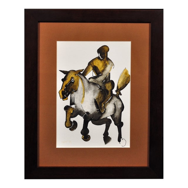 Geoffrey Key, Horse and Rider, 1988, Watercolour, Framed For Sale