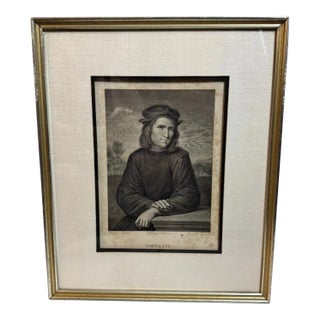 18th Century Engraving of Raphael by Manuel Esquivel For Sale