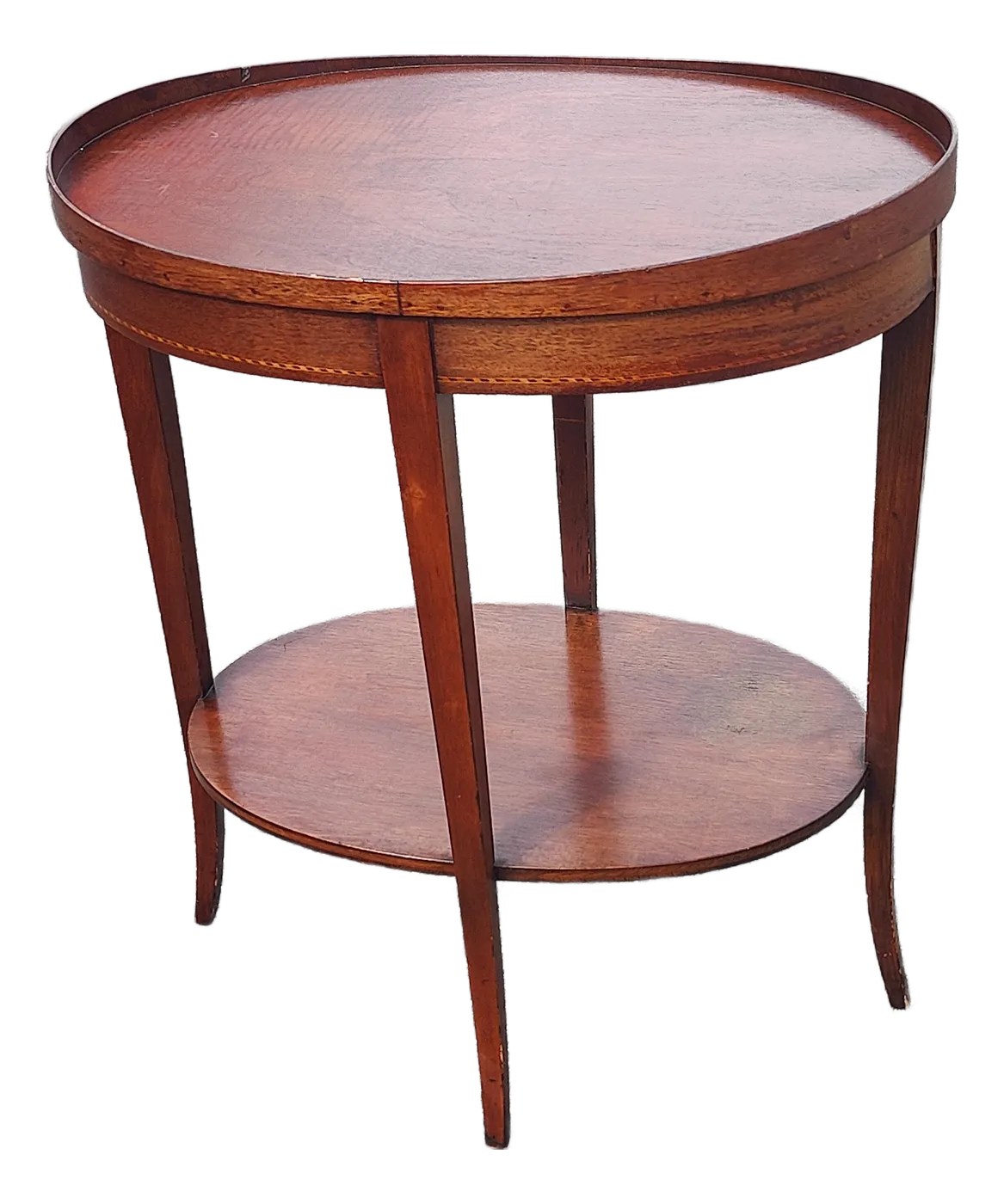 Mersman Tiered Mahogany Inlay Oval Side Table - Mersman 6988